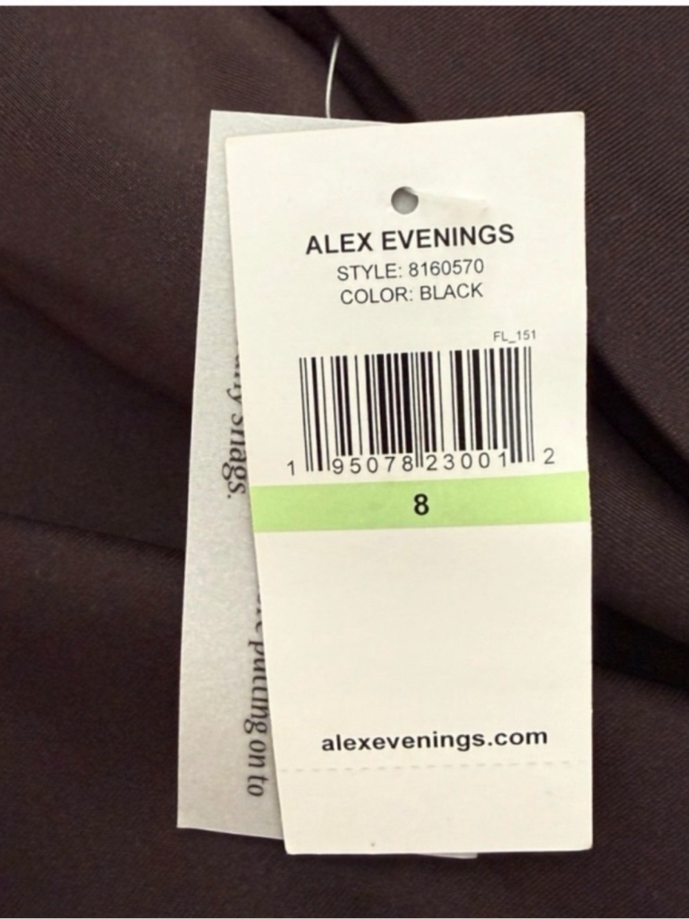 Alex Evenings Black Gown Formal Evening Dress Size 8 NWT - Picture 6 of 7